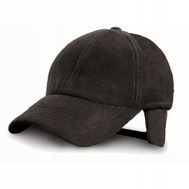 Czapka zimowa z daszkiem i uszami Unisex Czarny r. U