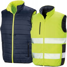 Dwustronna kamizelka ocieplana odblaskowa Żółty/Granatowy r. 2XL