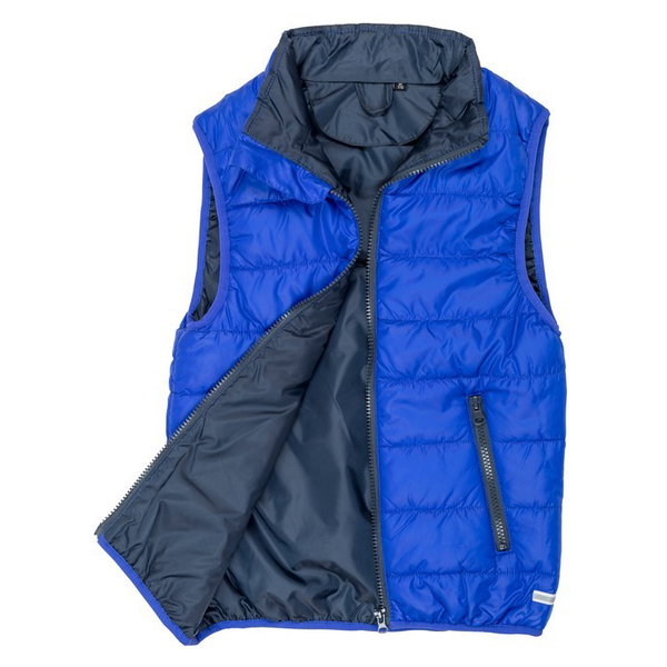 Kamizelka dziecięca rozpinana Soft Shell bez rękawów Granatowy r. 2XL