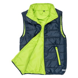 Kamizelka dziecięca rozpinana Soft Shell Granatowy/Limonkowy r. M