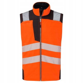 Kamizelka softshell PW3 Hi-Vis (3 warstwy) Pomarańczowy/Czarny r. XXXL