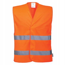 Kamizelka ostrzegawcza z dwoma taśmami poziomymi Pomarańczowy r. L/XL