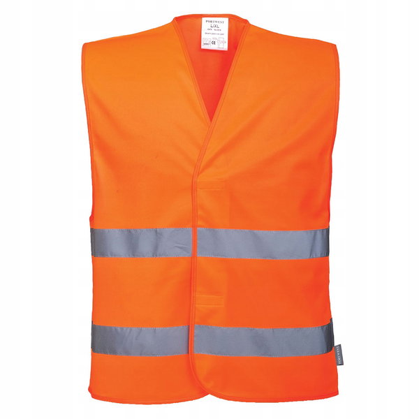 Kamizelka ostrzegawcza z dwoma taśmami poziomymi Pomarańczowy r. L/XL