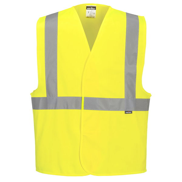 Kamizelka ostrzegawcza z taśmą pionową i poziomą Żółty r. L/XL