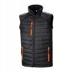 Kamizelka rozpinana Softshell bez rękawów Czarny/pomarańczowy r. 2XL