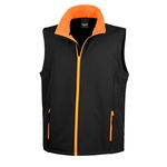 Kamizelka męska Soft Shell z kieszeniami Czarny/pomarańczowy r. 3XL