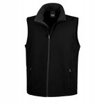 Kamizelka męska Soft Shell z zasuwanymi kieszeniami Czarny r. 2XL