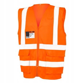 Kamizelka odblaskowa Pomarańczowa z kieszeniami Pomarańczowy r. 2XL