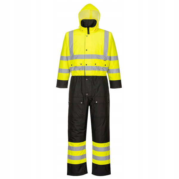 Kombinezon ostrzegawczy kontrastowy ocieplany Żółty/Czarny r. 6XL