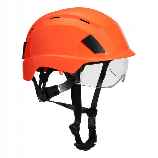 Kask ze zintegrowaną wizjerką Pomarańczowy r.