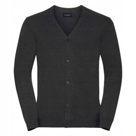 Kardigan męski rozpinany V-neck Węglowy Melanż r. 2XL