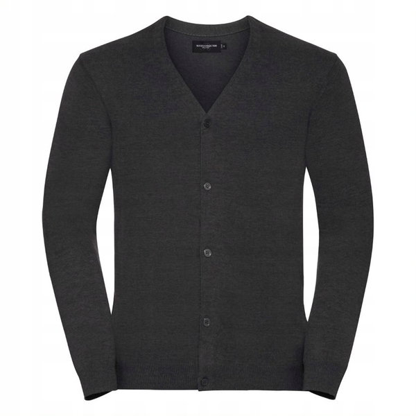 Kardigan męski rozpinany V-neck Węglowy Melanż r. 2XL