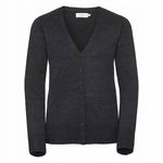 Kardigan damski rozpinany V-neck Węglowy Melanż r. 2XL