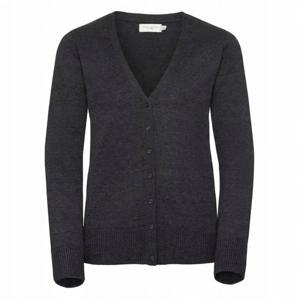 Kardigan damski rozpinany V-neck Węglowy Melanż r. XL
