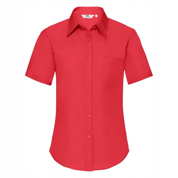 Koszula damska z krótkim rękawem z popeliny Czerwony r. 3XL