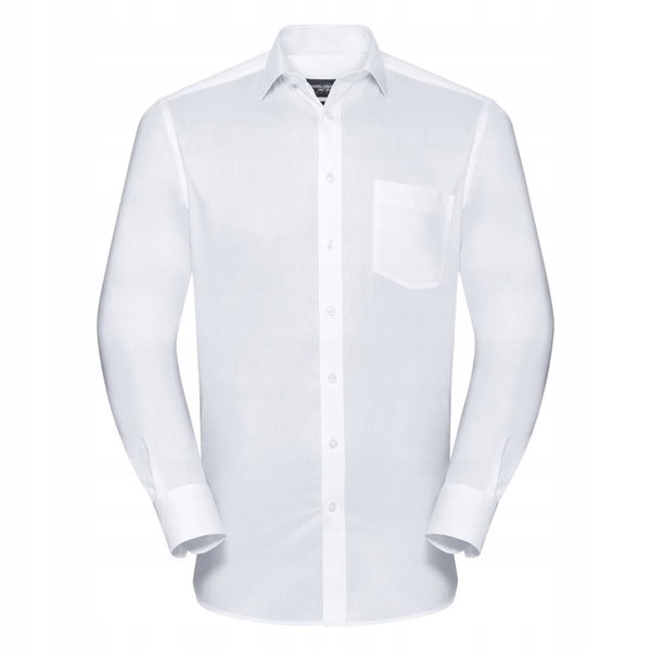 Koszula męska dopasowana elegant z długim rękawem Biały r. 2XL