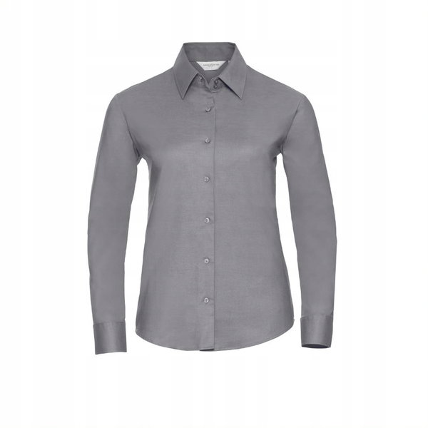 Koszula damska z długim rękawem Oxford Oksfordzki Srebrny r. 5XL