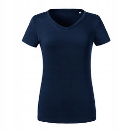 Koszulka damska V-neck Organic z krótkim rękawem Francuski Granatowy r. S