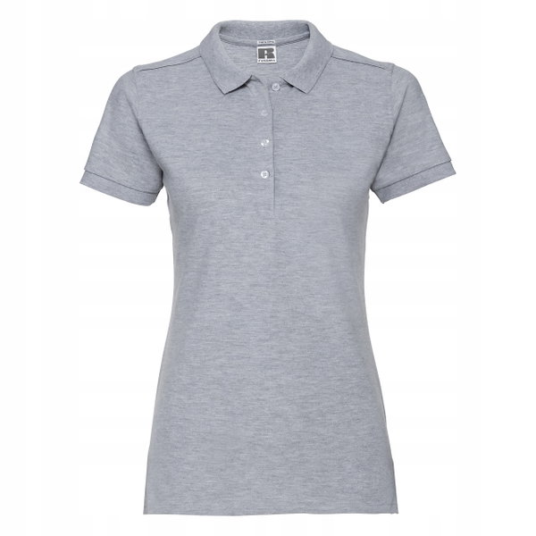 Koszulka damska Polo Stretch z krótkim rękawem Delikatny Szary r. 2XL