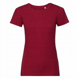 Koszulka damska Pure Organic z krótkim rękawem Klasyczna Czerwień r. XL