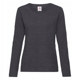 Koszulka damska z długim rękawem bawełniana Ciemny Szary Melanż r. 2XL