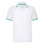 Koszulka męska Tipped Polo bawełniana Biały/Zielony r. 3XL
