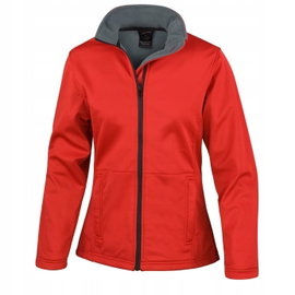Kurtka damska Soft Shell dopasowana Czerwony r. 2XL