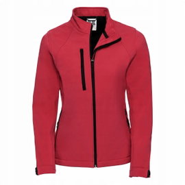 Kurtka damska bez kaptura 3 warstwy soft shell Klasyczna Czerwień r. XL