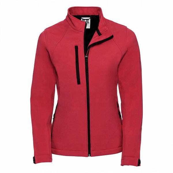 Kurtka damska bez kaptura 3 warstwy soft shell Klasyczna Czerwień r. XL