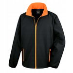 Kurtka męska Soft Shell oddychająca wiatro odporna Czarny/Pomarańcz r. 2XL