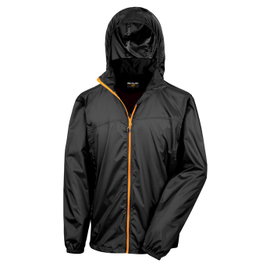 Kurtka meska HDi z kapturem wodoodporna Czarny/pomarańczowy r. 2XL