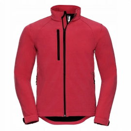 Kurtka męska bez kaptura 3 warstwy soft shell Klasyczna Czerwień r. 2XL
