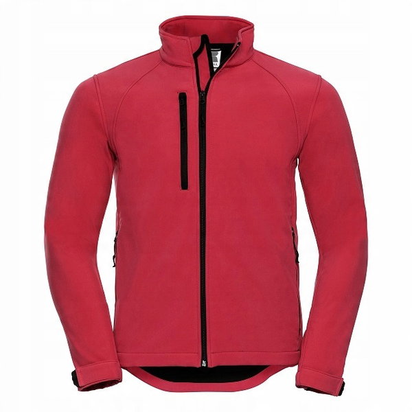 Kurtka męska bez kaptura 3 warstwy soft shell Klasyczna Czerwień r. 2XL
