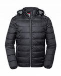 Męska kurtka pikowana z kapturem Czarny r. 2XL