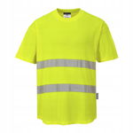 Ostrzegawczy T-shirt z panelami z siatki Żółty r. L