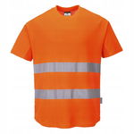 Ostrzegawczy T-shirt z panelami z siatki Pomarańczowy r. XL