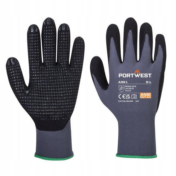 Rękawica Dermiflex Plus Szary/Czarny r. L