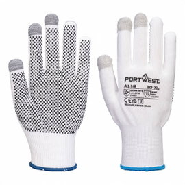 Rękawice do ekranów dotykowych Grip 13 PVC z nakropieniem Biały/Szary r. XL