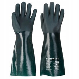 Rękawica pokryta podwójną warstwą PCV 45 cm Zielony r. XL
