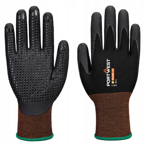 Rękawice GP Grip 15 z nakropieniami nitrylowymi Czarny r. L
