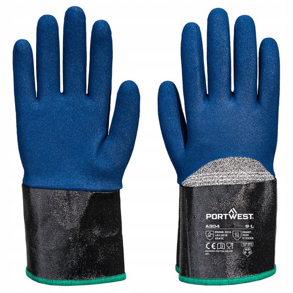 Rękawice nitrylowe Grip C13 z pianką i mankietem Szary/Niebieski r. XS