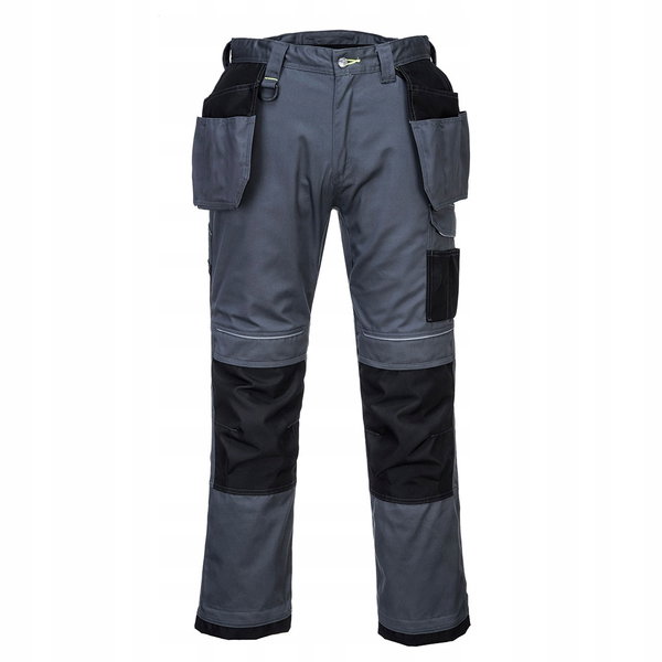 Spodnie PW3 z kieszeniami kaburowymi Szary Zoom/Czarny Krótki r. 41