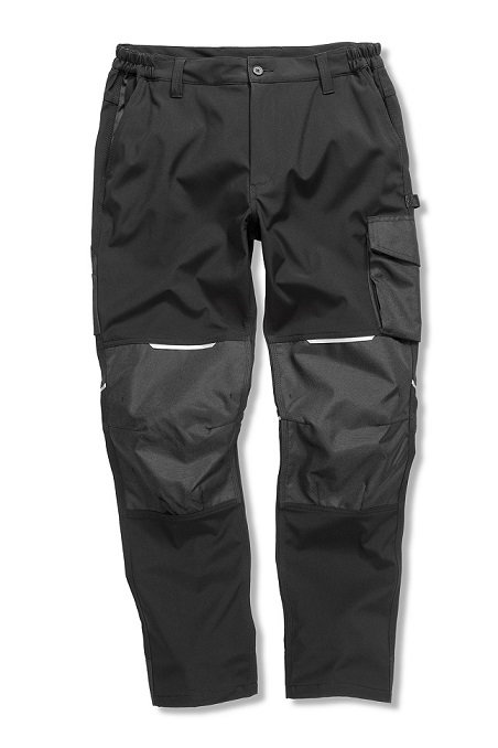 Spodnie Robocze Slim Softshell dużo kieszeni Czarny r. S