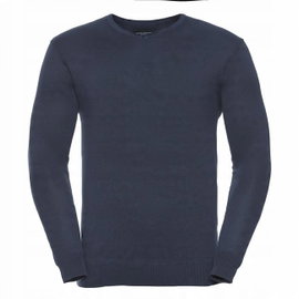 Sweter męski przez głowę V-neck Francuski Granatowy r. S