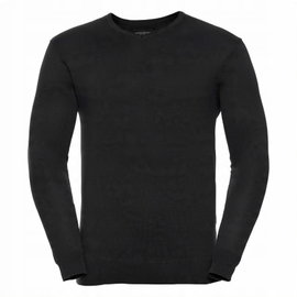 Sweter męski przez głowę V-neck Czarny r. XS