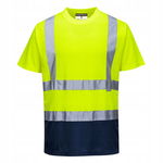 T-shirt ostrzegawczy dwukolorowy Żółty/Granatowy r. L