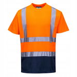 T-shirt ostrzegawczy dwukolorowy Pomarańczowy/Granatowy r. XL