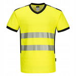 T-shirt ostrzegawczy PW3 z dekoltem w szpic Żółty/Czarny r. 4XL