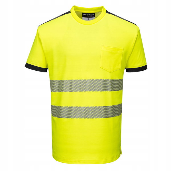 T-Shirt ostrzegawczy PW3 Żółty/Czarny r. S