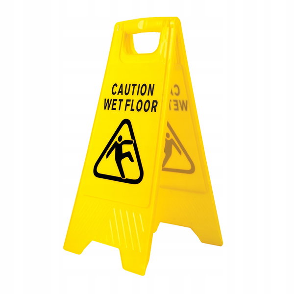 Znak ostrzegawczy Wet Floor Żółty r.
